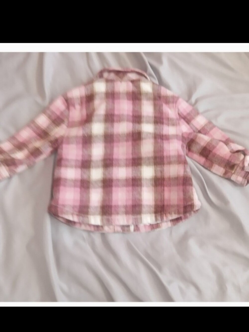 GUC Girls Old Navy Pink Brown Flannel Shacket 2T - Picture 4 of 4